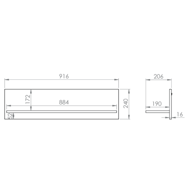 Półka Wisząca do Salonu Sypialni 90 cm Dąb Złoty Craft Czarny Loft COLT 11