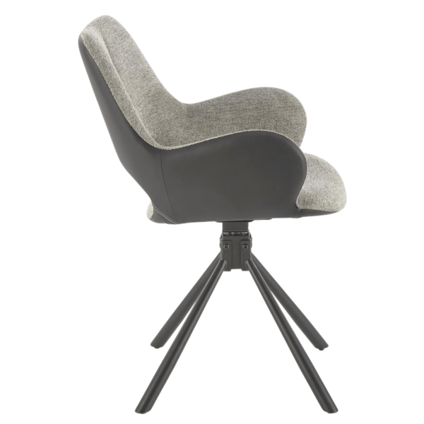 ❤️ Krzesło Tapicerowane Skórzane Loft K494 Szare Popielate Halmar ⭐