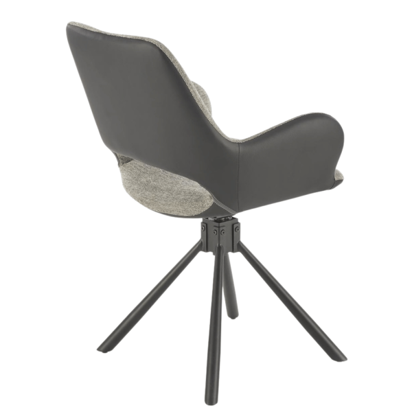 ❤️ Krzesło Tapicerowane Skórzane Loft K494 Szare Popielate Halmar ⭐