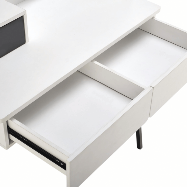 Nowoczesna Toaletka z Lustrem Szufladami Konsolka Loft Minimalistyczna Biała Czarna AGNES Halmar