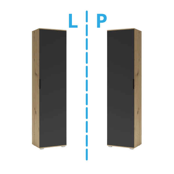 Nowoczesna Szafa Słupek do Przedpokoju Loft Dąb Artisan Antracyt CLIF SL-50 Halmar