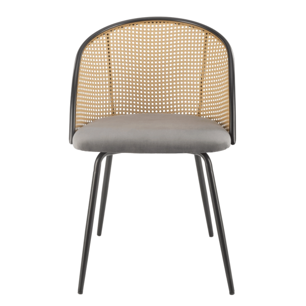 ❤️ Krzesło Tapicerowane Welur K508 Szare Popielate Boho Retro Halmar ⭐