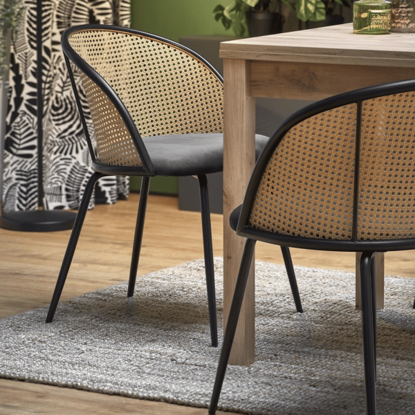 ❤️ Krzesło Tapicerowane Welur K508 Szare Popielate Boho Retro Halmar ⭐