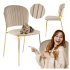❤️ Krzesło Tapicerowane Nowoczesne Welur K499 Beżowe Glamour Halmar ⭐