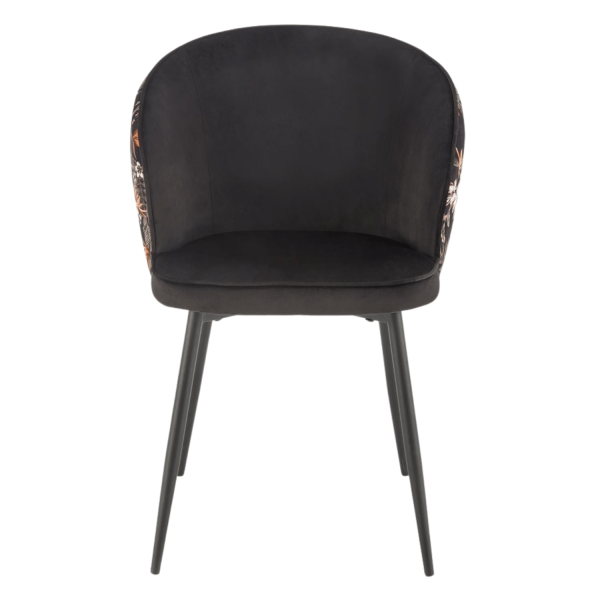 ❤️ Krzesło Tapicerowane Welurowe K506 Kubełkowe Czarne Loft Halmar ⭐