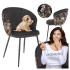 ❤️ Krzesło Tapicerowane Welurowe K506 Kubełkowe Czarne Loft Halmar ⭐