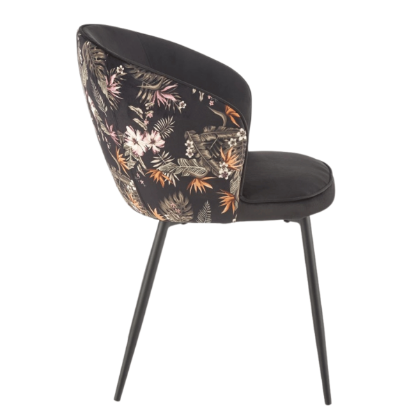 ❤️ Krzesło Tapicerowane Welurowe K506 Kubełkowe Czarne Loft Halmar ⭐