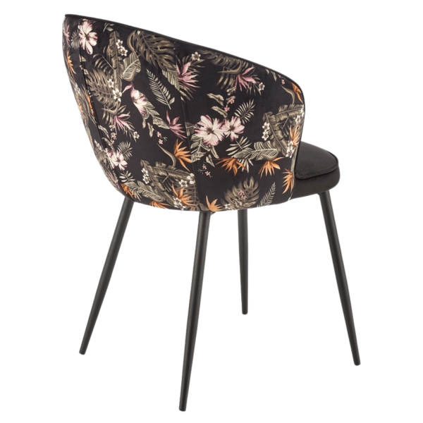 ❤️ Krzesło Tapicerowane Welurowe K506 Kubełkowe Czarne Loft Halmar ⭐