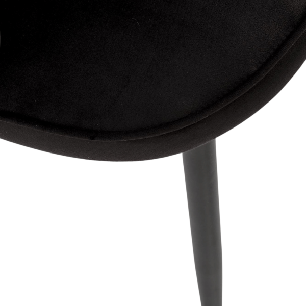 ❤️ Krzesło Tapicerowane Welurowe K506 Kubełkowe Czarne Loft Halmar ⭐