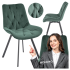 ❤️ Krzesło Tapicerowane Obrotowe do Salonu Loft K519 Zielone Halmar ⭐