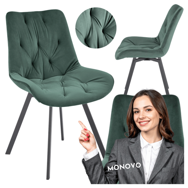 ❤️ Krzesło Tapicerowane Obrotowe do Salonu Loft K519 Zielone Halmar ⭐