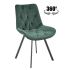 ❤️ Krzesło Tapicerowane Obrotowe do Salonu Loft K519 Zielone Halmar ⭐