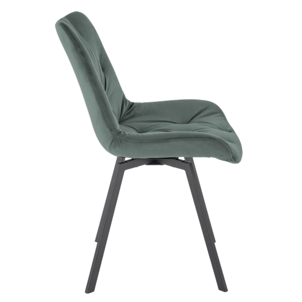 ❤️ Krzesło Tapicerowane Obrotowe do Salonu Loft K519 Zielone Halmar ⭐