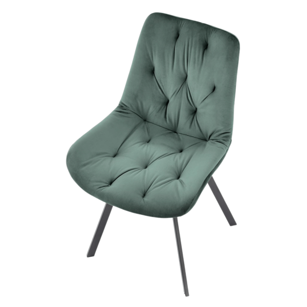 ❤️ Krzesło Tapicerowane Obrotowe do Salonu Loft K519 Zielone Halmar ⭐