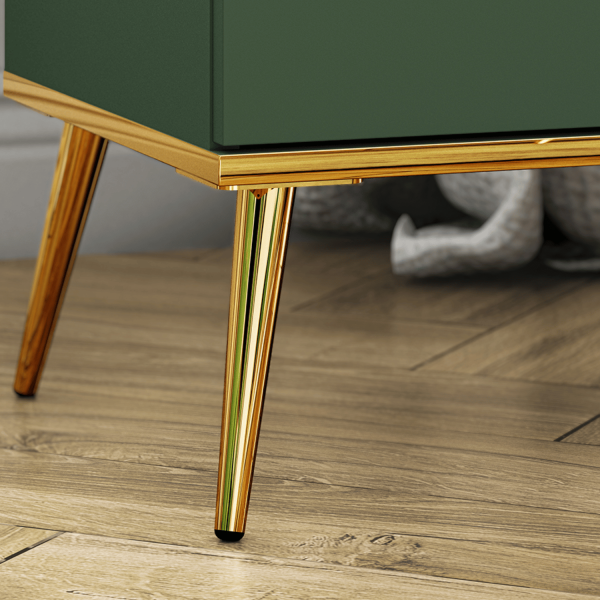 Komoda do Salonu z Szufladami i Szafką Zielona Labrador Złoty Chrom Glamour FOREST 04