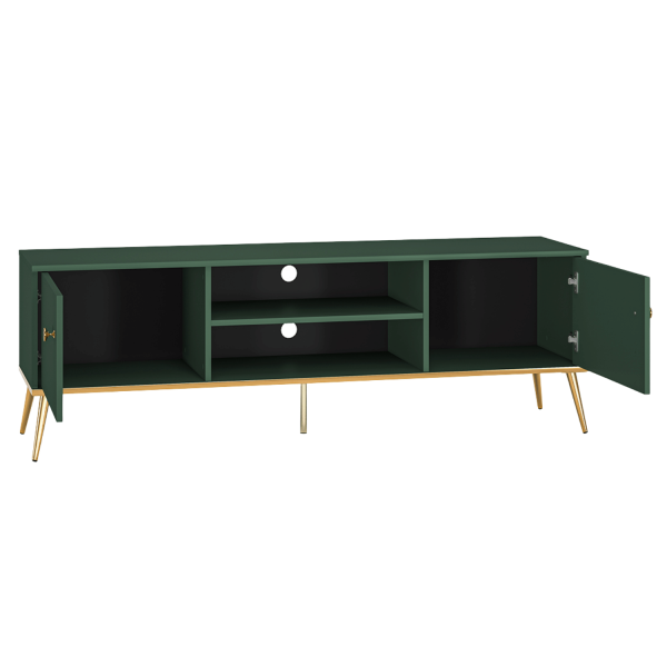 Szafka RTV Pod Telewizor Stolik RTV Niska Komoda 160 cm Zielona Labrador Glamour FOREST 05