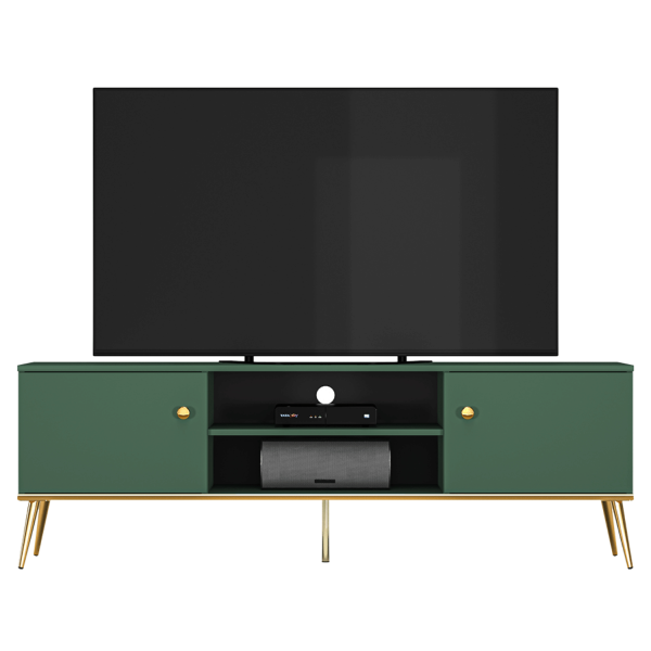 Szafka RTV Pod Telewizor Stolik RTV Niska Komoda 160 cm Zielona Labrador Glamour FOREST 05