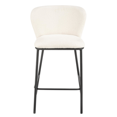 ❤️ Krzesło Barowe Tapicerowane do Kuchni Baru Loft H119 Kremowe Halmar ⭐