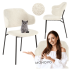 ❤️ Krzesło do Salonu Tapicerowane Metalowe K497 Kremowe Loft Halmar ⭐
