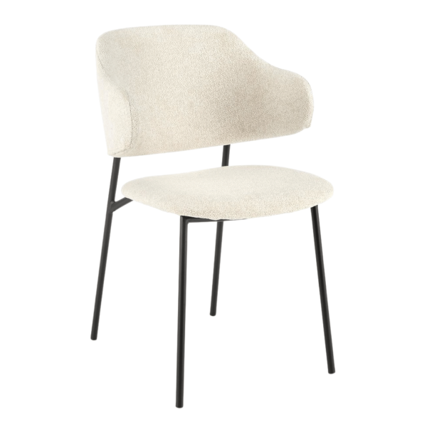 ❤️ Krzesło do Salonu Tapicerowane Metalowe K497 Kremowe Loft Halmar ⭐