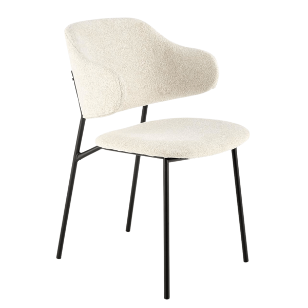 ❤️ Krzesło do Salonu Tapicerowane Metalowe K497 Kremowe Loft Halmar ⭐