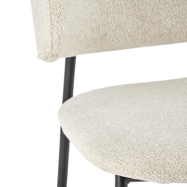 ❤️ Krzesło do Salonu Tapicerowane Metalowe K497 Kremowe Loft Halmar ⭐