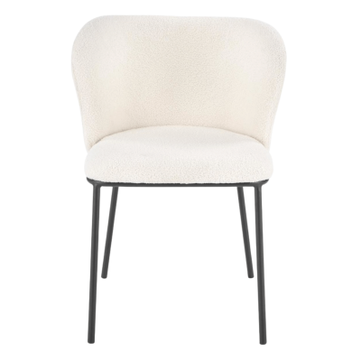 ❤️ Krzesło Tapicerowane Loft Metalowe K518 Kremowe Bouclé Halmar ⭐