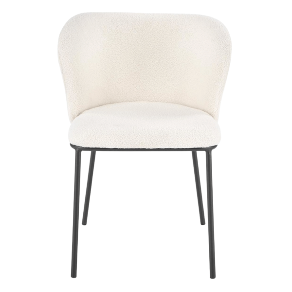 ❤️ Krzesło Tapicerowane Loft Metalowe K518 Kremowe Bouclé Halmar ⭐