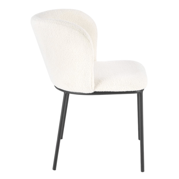 ❤️ Krzesło Tapicerowane Loft Metalowe K518 Kremowe Bouclé Halmar ⭐