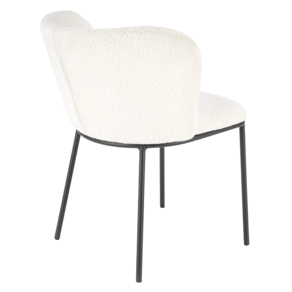 ❤️ Krzesło Tapicerowane Loft Metalowe K518 Kremowe Bouclé Halmar ⭐