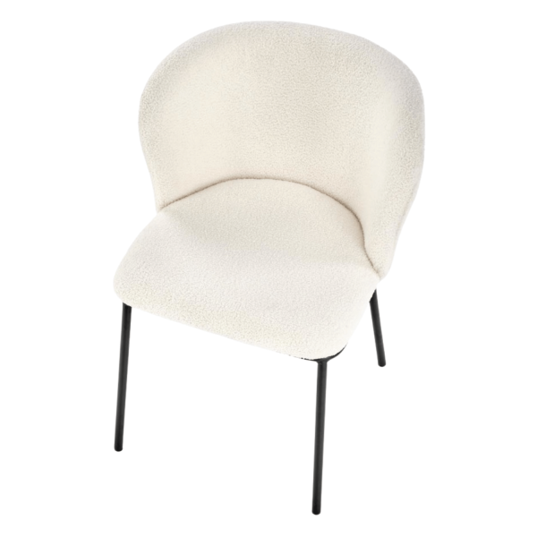 ❤️ Krzesło Tapicerowane Loft Metalowe K518 Kremowe Bouclé Halmar ⭐