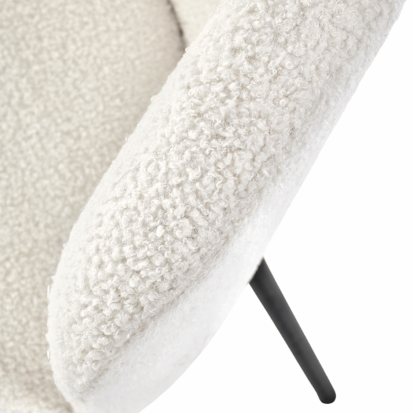 ❤️ Krzesło Tapicerowane Loft Metalowe K518 Kremowe Bouclé Halmar ⭐