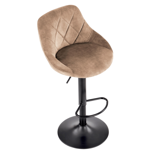 Nowoczesny Hoker Pikowany Barowy do Kuchni Baru Loft Beżowy Welurowy H101 Halmar