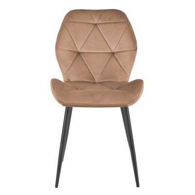 ❤️ Krzesło Welurowe do Jadalni Salonu Metalowe K453 Beżowe Halmar ⭐