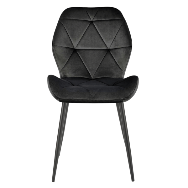 ❤️ Krzesło Tapicerowane Welur Pikowane Metalowe K453 Czarne Halmar ⭐
