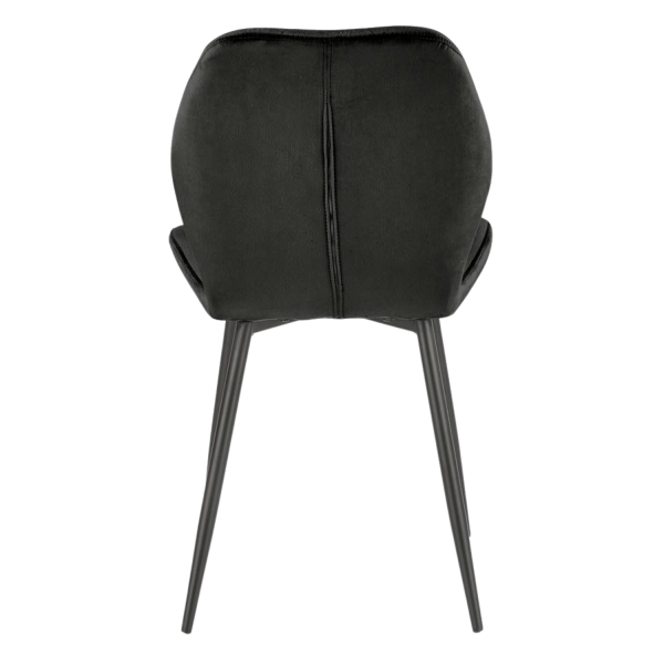 ❤️ Krzesło Tapicerowane Welur Pikowane Metalowe K453 Czarne Halmar ⭐