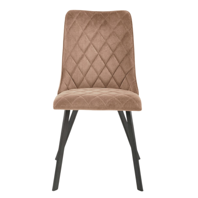 ❤️ Krzesło Tapicerowane do Jadalni Loft K450 Beżowe Welurowe Halmar ⭐