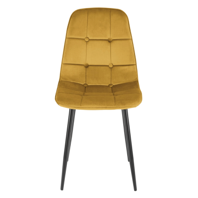 ❤️ Krzesło Tapicerowane Pikowane Loft K417 Żółte Musztardowe Halmar ⭐