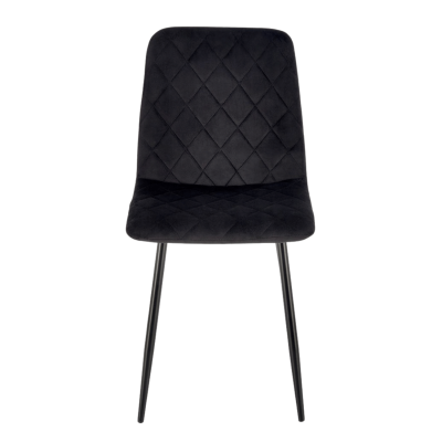 ❤️ Krzesło Tapicerowane Welurowe Loft K525 Czarne Nowoczesne Halmar ⭐
