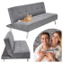Nowoczesna Sofa Rozkładana Kanapa Wypoczynkowa z Funkcją Spania Skandynawskie Loft Popielate Szare CARLITO Halmar
