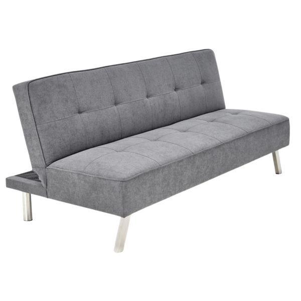 Nowoczesna Sofa Rozkładana Kanapa Wypoczynkowa z Funkcją Spania Skandynawskie Loft Popielate Szare CARLITO Halmar