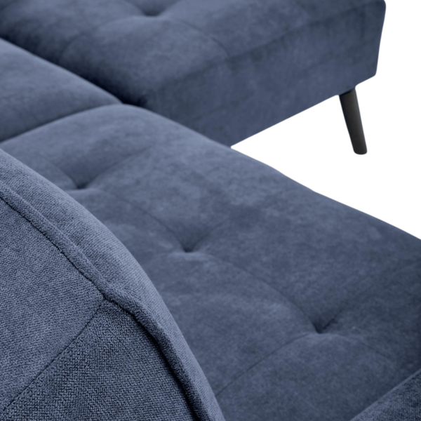 Tradycyjny Narożnik Sofa Rozkładana z Funkcją Spania Kanapa z Podnóżkiem Loft Niebieski CORNELIUS Halmar