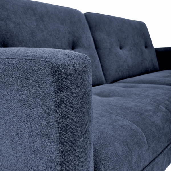 Tradycyjny Narożnik Sofa Rozkładana z Funkcją Spania Kanapa z Podnóżkiem Loft Niebieski CORNELIUS Halmar