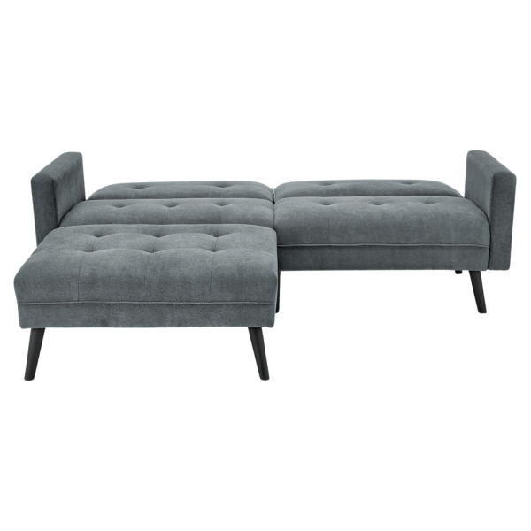 Tradycyjny Narożnik Sofa Rozkładana z Funkcją Spania Kanapa z Podnóżkiem Loft Popielaty Szary CORNELIUS Halmar
