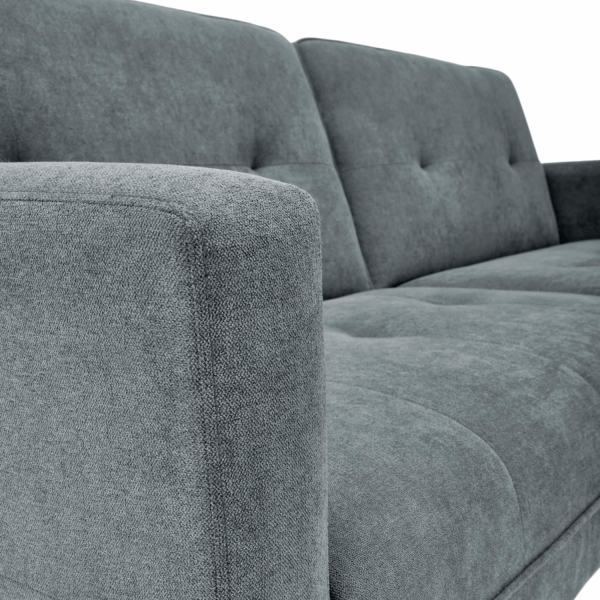 Tradycyjny Narożnik Sofa Rozkładana z Funkcją Spania Kanapa z Podnóżkiem Loft Popielaty Szary CORNELIUS Halmar