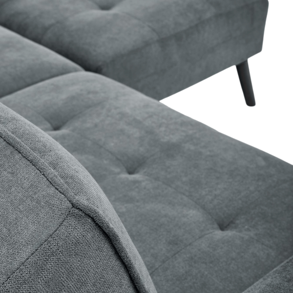 Tradycyjny Narożnik Sofa Rozkładana z Funkcją Spania Kanapa z Podnóżkiem Loft Popielaty Szary CORNELIUS Halmar