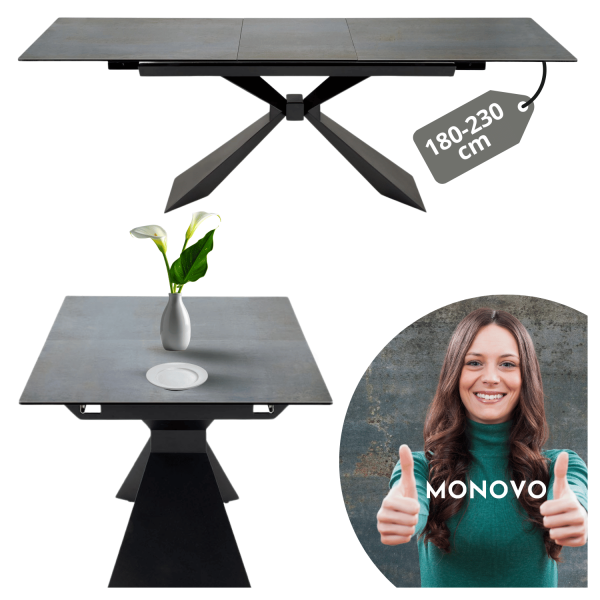 Nowoczesny Prostokątny Stół Rozkładany 180-230 cm do Jadalni do Salonu Niebieski Marmur Loft LUCIANO Halmar