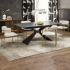 Nowoczesny Prostokątny Stół Rozkładany 180-230 cm do Jadalni do Salonu Niebieski Marmur Loft LUCIANO Halmar