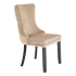 Tradycyjne Tapicerowane Krzesło Pikowane Welurowe do Jadalni Salonu Glamour Beżowe ALDA Halmar