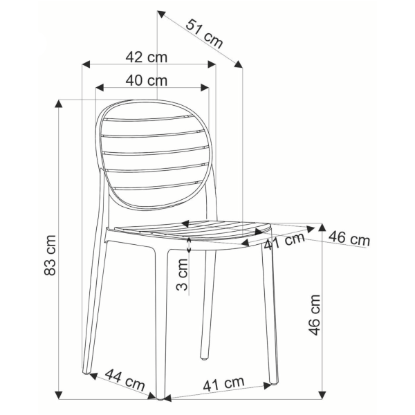 Nowoczesne Krzesło Plastikowe Ogrodowe Tarasowe na Balkon Taras do Ogrodu Boho Skandynawski Białe K529 Halmar